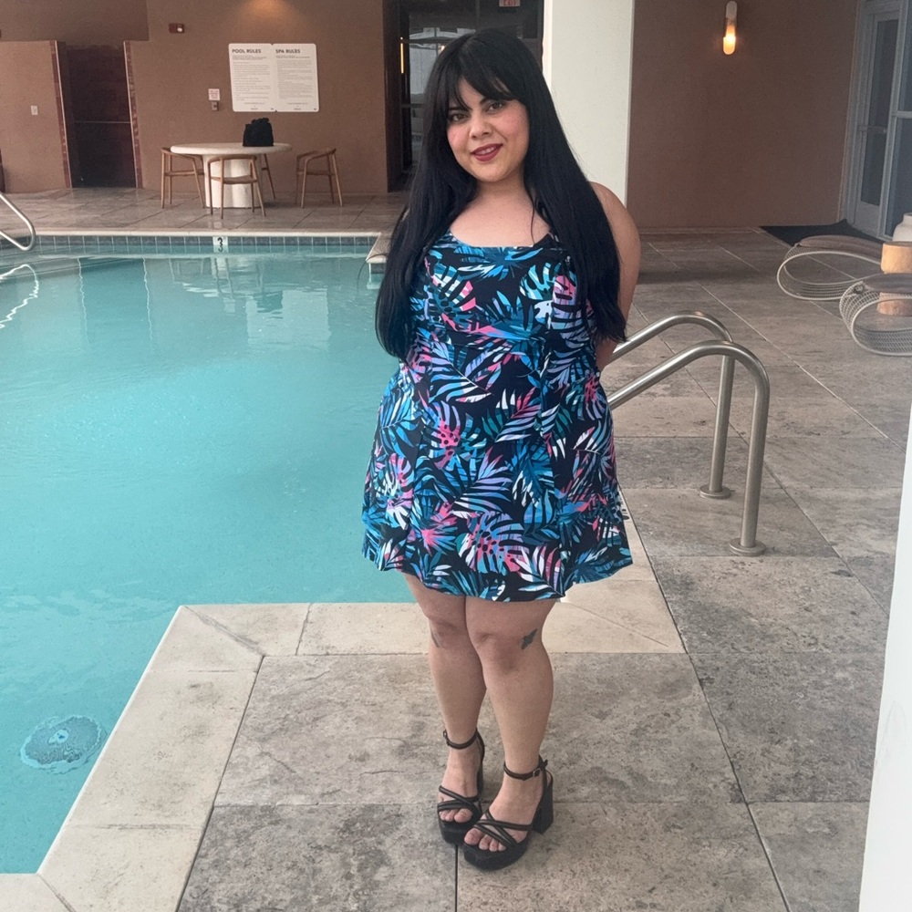 Tropical Leaf Print Dress